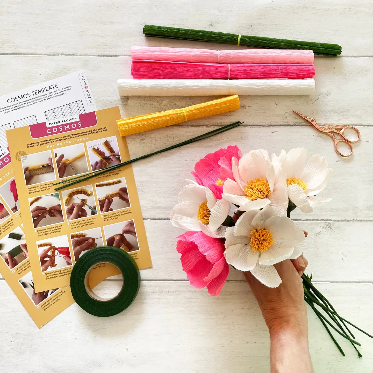 Paper flower making kit - Cosmos