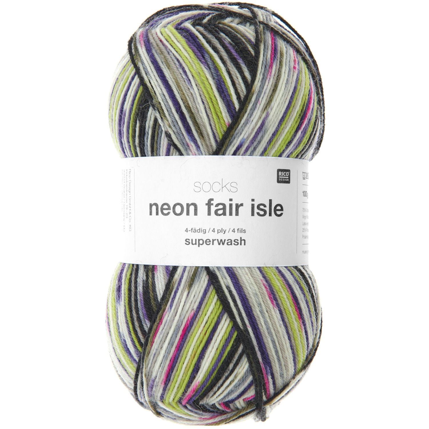 Socks neon fair isle