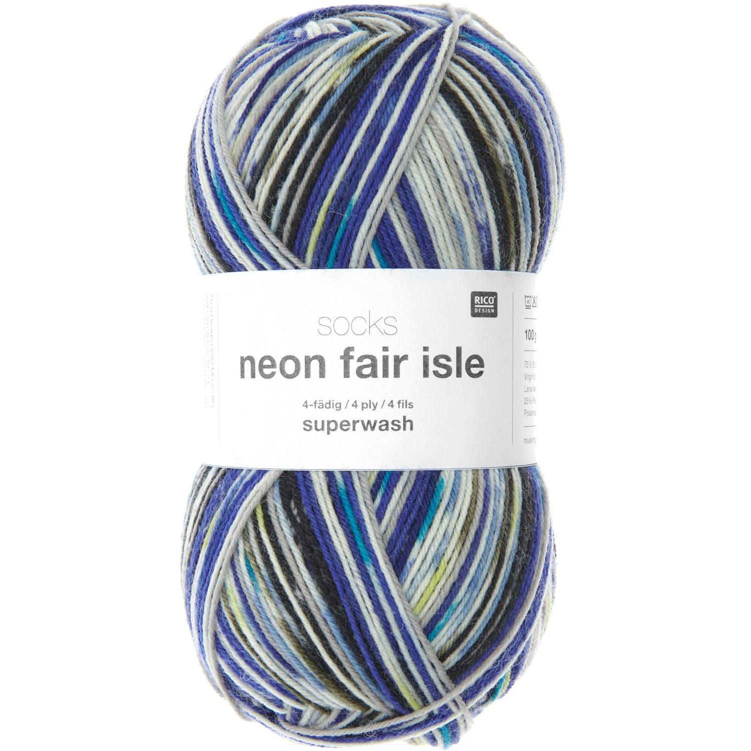 Socks neon fair isle
