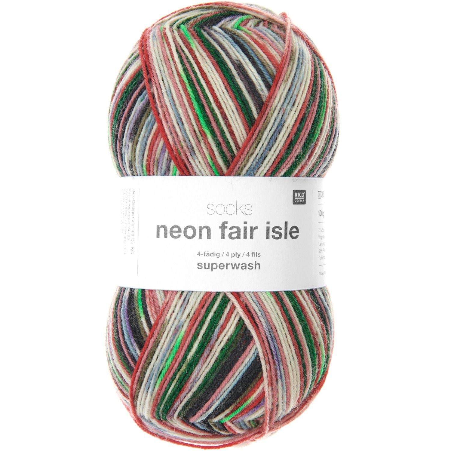 Socks neon fair isle