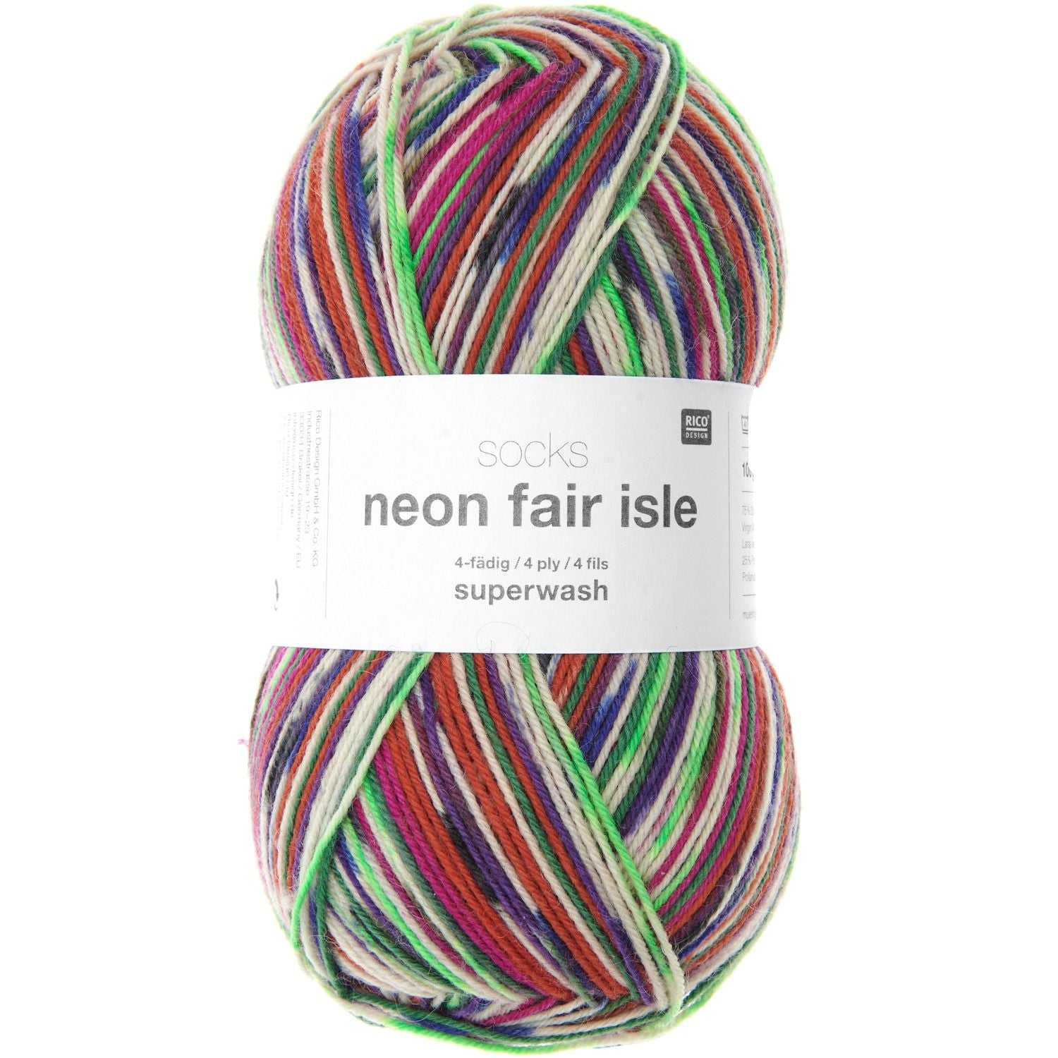 Socks neon fair isle