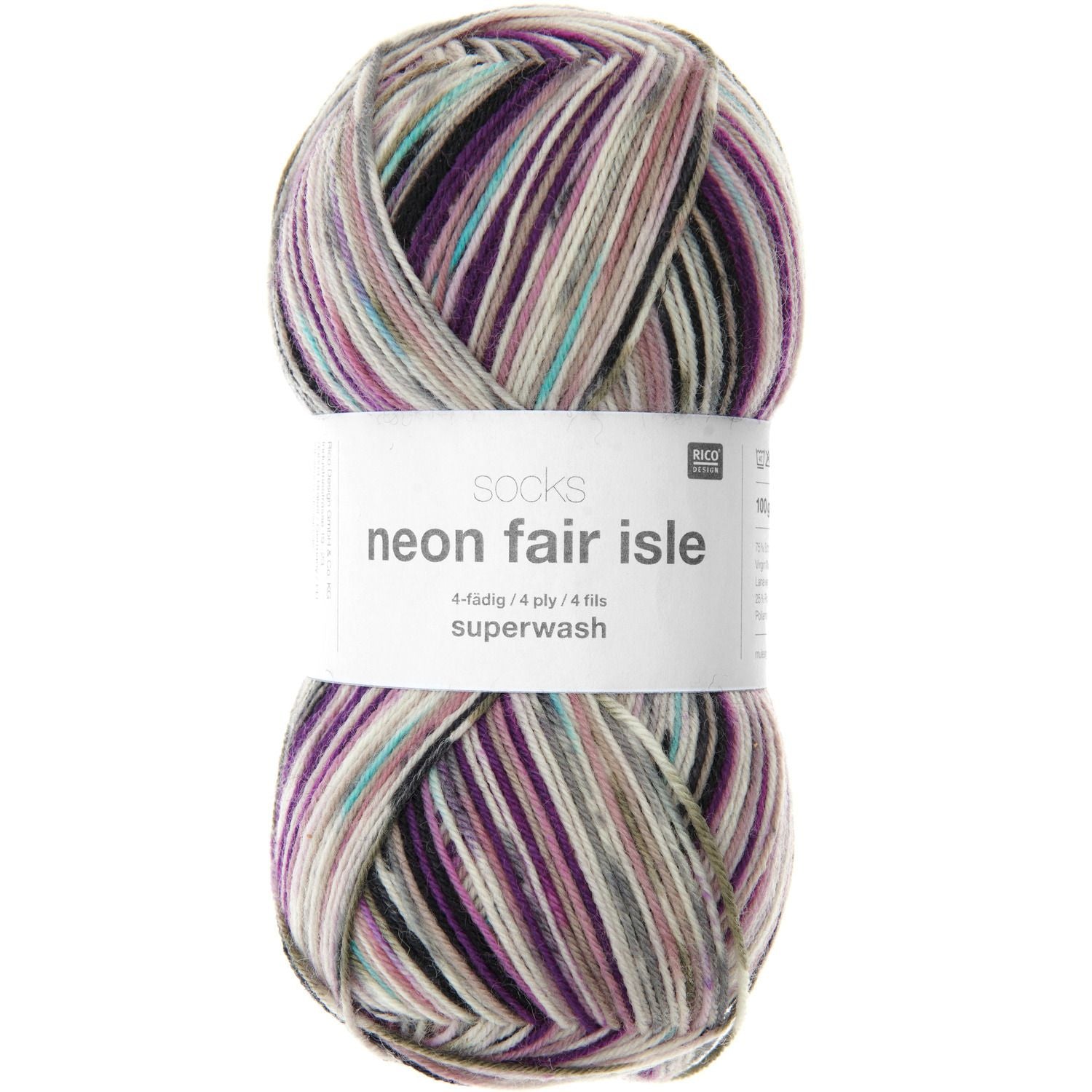 Socks neon fair isle