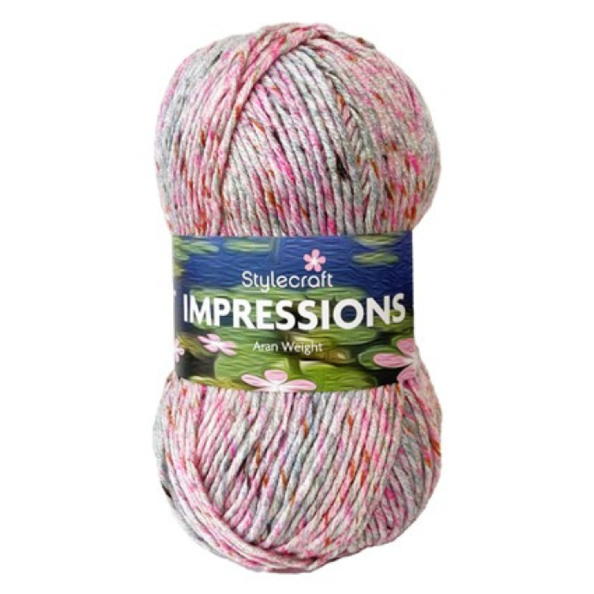Ball of yarn with Stylecraft Impressions label on a white background