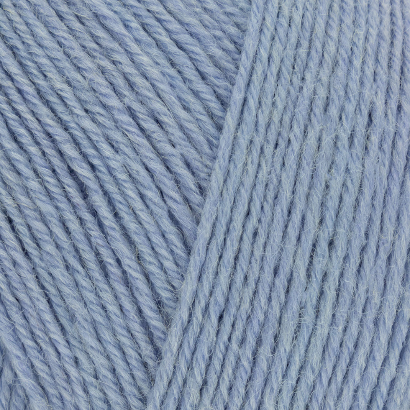 Close-up of light blue yarn with visible texture