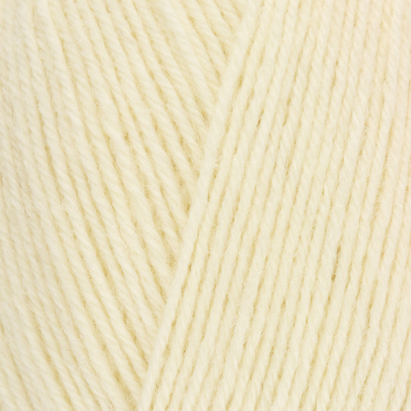 Close-up of light beige yarn with a slight texture