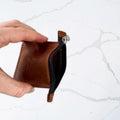 Leather square zip pouch